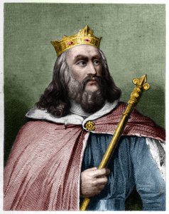 Portræt af Clotaire (Clothaire) II (584 - 628), konge af Neustrien og konge af frankerne - i "" Histoire des Francais"" af Lavallee, stik, sd. af French School