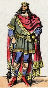 Portræt af Clovis I (v. 466 - 511), frankernes konge. af French School
