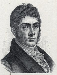 Portræt af Etienne Nicolas Mehul (1763-1817) fransk komponist. Stik fra 1889. Privat samling. af French School