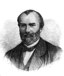 Portræt af Francois-Saturnin-Leonide Babaud-Laribiere (Francois Saturnin Leonide Babaud Laribiere) (1819-1873) fransk politiker og frimacon - Indgravering af 1870 af French School