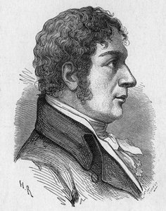 Porträt von François (Francesco) Zambeccari (1756-1812), französischer Luftfahrtpionier - im „Album der Wissenschaft; berühmte Gelehrte; Große Entdeckungen“ 1896