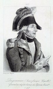 Portræt af general Dugommier (1738-1794) chef for de nationale garder på Martinique i 1790 Indgravering af det 19. århundredes Chartres musee des Beaux Arts af French School
