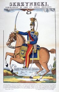 Portræt af general Jean Skrznecki, den øverstkommanderende for den polske hær, han meldte sig til Napoleonstropperne. Billede af Epinal af French School