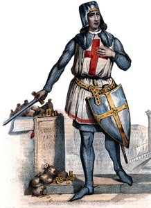 Portræt af Geoffrey af Villehardouin (1150-1228), fransk historiker og ridder. af French School