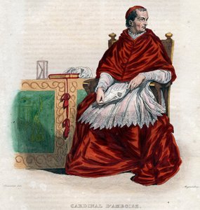Portræt af Georges dAmboise (1460-1510), fransk kardinal og statsminister. af French School