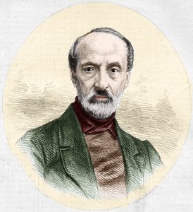 Portræt af Giuseppe Mazzini (1805-1872), italiensk politiker og nationalist. Indgravering i "" Le Monde Illustré"" nr. 779 af 16. marts 1872. af French School