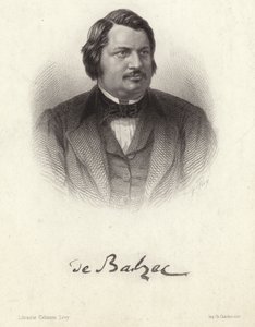 Portræt af Honoré de Balzac af French School