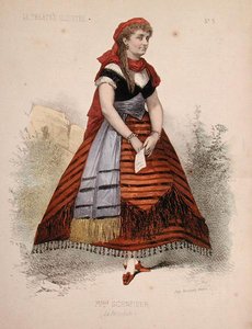 Portræt af Hortense Schneider (1833-1920) i rollen som La Perichole i operetten af samme navn af Jacques Offenbach (1819-90) illustration fra 