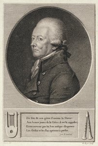 Portræt af Jean Georges Noverre (1727-1810) indgraveret af B. Roger af French School