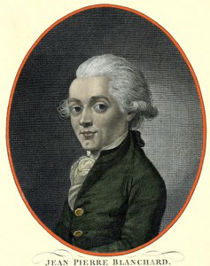 Portræt af Jean Pierre (Jean-Pierre) Blanchard (1753-1809), fransk aeronaute. af French School