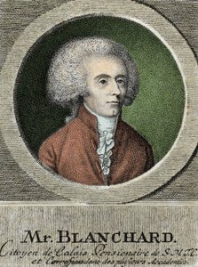 Portræt af Jean Pierre (Jean-Pierre) Blanchard (1753-1809), fransk aeronaute. af French School