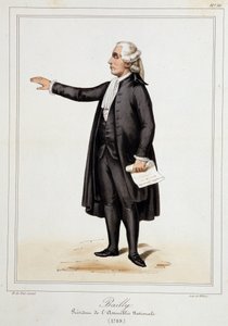 Portræt af Jean Sylvain Bailly (1736 - 1793) - i "" Samling af kostumer, våben og møbler til historien om den franske revolution og imperiet" af Horace de Viel-Castel (Viel Castel) af French School