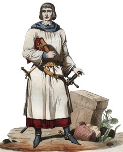 Portræt af Jean de Joinville (1225-1317), kronikør af middelalderens Frankrig. af French School