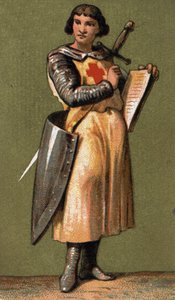 Portræt af Jean de Joinville (1225 - 1317) fransk klummeskribent Ven og fortrolige af kong Ludvig IX, som han ledsagede til det VII korstog. Kromolitografi af det 19. århundrede. af French School
