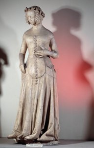 Portræt af Jeanne de Boulogne, hustru til hertugen af Berry (1340-1416) Skulptur fra 1385 fra Justitspaladset i Poitiers. Paris, Museum of Monuments engelsk af French School