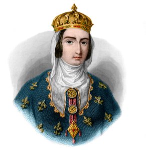 Portræt af Jeanne I af Navarra (1273-1305), dronning herre af Navarra og dronningekonsort af Frankrig. af French School