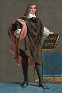 Portræt af John Milton, engelsk digter og essayist (1608 - 1674) af French School