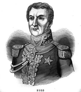 Portræt af Joseph Leopolde Sigisbert Hugo (1773-1828), General of the First Empire, far til Victor Hugo. Indgravering i “Les Illustrations De L