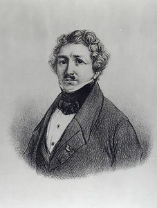 Portræt af Louis-Jacques Daguerre (1787-1851) af French School