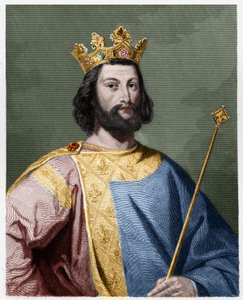 Portræt af Ludvig VII den Unge (1120 - 1180), konge af Frankrig - i "Histoire des Francais"" af Lavallee, stik, sd. af French School