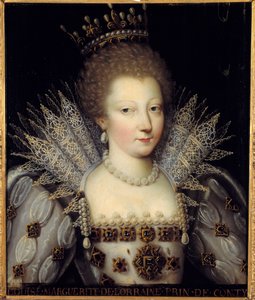 Portræt af Louise Marguerite de Lorraine, prinsesse af Conti Maleri af den franske skole i det 17. århundrede. Dim 0,57 x 0,47 m Chantilly, Musee Conde af French School