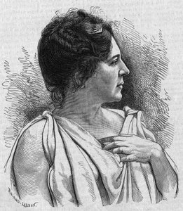 Portræt af Madame Agar (Marie Leonide Charvin, dit) (1836-1891), fransk komiker. Indgravering i "La gazette du dimanche" "af 21. november 1895. af French School