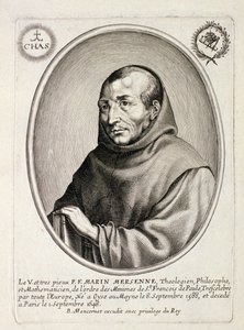 Portræt af Marin Mersenne (1588-1648) indgraveret af Balthazar Moncornet (ca. 1600-68) af French School