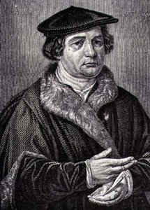 Portræt af Martin Luther (1483-1546) tysk religiøs reformator (stik) af French School