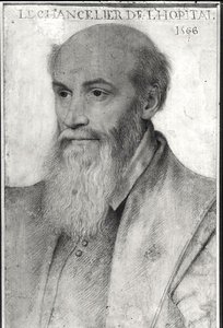 Portræt af Michel de LHospital (ca. 1504-73) 1566 af French School
