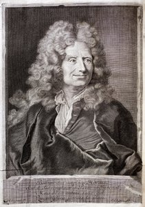 Portræt af Nicolas Boileau, også kendt som Boileau Despreaux (Boileau-Despreaux) (1636-1711) digter, forfatter. Gravering til illustration af M. Boileau Despreaux