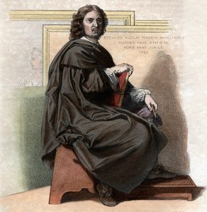 Portræt af Nicolas Poussin (1594-1665), fransk maler. af French School