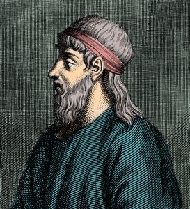 Portræt af Parmenides af Elea (fl.c 5. f.Kr.) græsk filosof. af French School