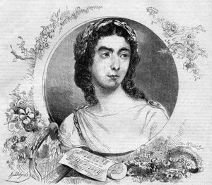 Portræt af Pauline Viardot (1821-1910), fransk sangerinde, i operaen ""Orphee"" af den tyske komponist Cristoph Willibald von Gluck (1714-1787). Indgravering i "" Le Monde Illustré"" nr. 137 af 26. november af French School