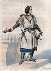 Portræt af Filip II Augustus (1165-1223), konge af Frankrig. af French School