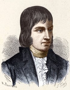 Portræt af Philippe Lebon (1769 - 1804), fransk ingeniør og kemiker (opfinder af gasbelysning) - i "" Album de la Science; berømte videnskabsmænd; Store opdagelser””” 1896. af French School