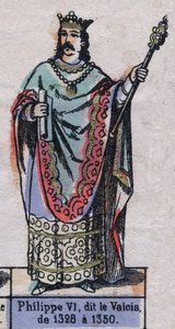 Portræt af Philippe VI af Frankrig, kendt som Philippe de Valois (1294-1350) (capetianernes dynasti). Illustration slutningen af det 19. århundrede. af French School