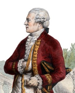 Portræt af Pierre Augustin Caron de Beaumarchais (1732-1799), fransk urmager, opfinder, musiker, diplomat og forfatter. af French School