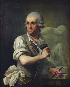 Portræt af Pierre Julien (1731-1804) på arbejde, ca. 1770