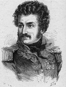 Portræt af Pierre Yriex (Pierre Yrieix) Daumesnil (1776-1832), fransk general under det første imperium og restaureringen - Indgravering af 1889 - Privat samling af French School