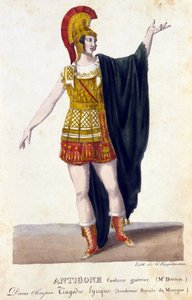 Portræt af Prosper Derivis (1808-1880) i rollen som Antigone i den lyriske tragedie "Olympia" af Gaspare Spontini (1774 - 1851) italiensk komponist. af French School