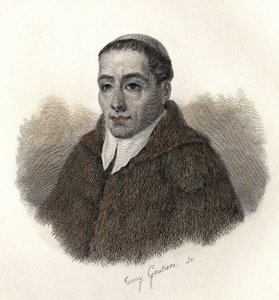 Portræt af Sankt Bernhard af Menthon (923-1009), ærkediakon af Aosta og grundlægger af Sankt Bernhards hospicer. I "Portrætter af nyttige mænd" af French School