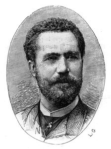Portræt af Sebastian Julian Gayarre Garjon (1844-1890), spansk tenor. Indgravering i ""Den Illustrerede Verden"", 20. marts af French School