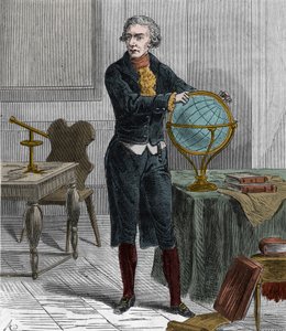 Porträt von Sir Friedrich Wilhelm Herschel (1738-1822), britisch-deutscher Astronom und Physiker - Porträt von William Herschel, deutschstämmiger britischer Astronom - Gravur in „Sciences at the reach of all - popular physics and chemistry“ von Alexis Cler von French School