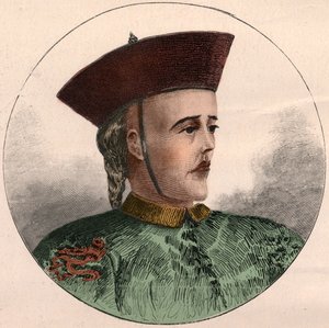 Portræt af Guangxu, kejser af Kina (1871-1908). af French School