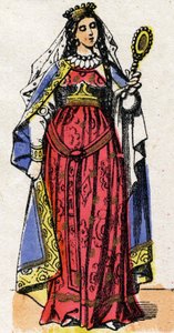 Portræt af Ultrogothe (død efter 566-567) Dronning af Frankrig og hustru til Childebert 1. af French School