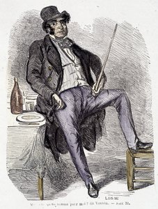 Portræt af Vautrin (figur inspireret af Vidocq) - i "Kurtisanernes pragt og elendighed" af Balzac. af French School