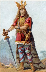 Portræt af Vercingetorix (72-46 f.Kr.), gallernes konge. Kromolitografi omkring 1890. af French School