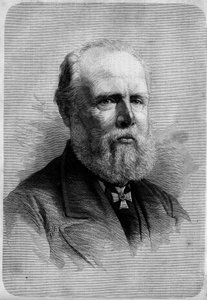 Portræt af Vilhelm III (1817-1890), konge af Holland. Indgravering i "" Le Monde Illustré"" nr. 1139 af 25. januar af French School