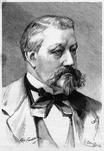 Portræt af journalist og romanforfatter Alberic Second decede i 1887, i Le Monde Illustré. af French School