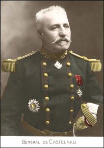 Portræt af den franske general Noel Edouard de Curieres de Castelnau (1851-1944). sd postkort fra det 20. århundrede. af French School